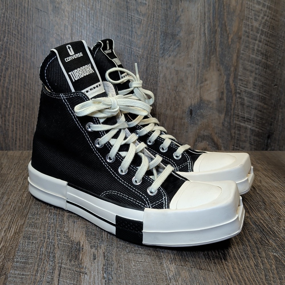 Rick Owens x Converse TURBODRK Chuck 70 High Black Canvas Size Mens 5 Womens 7